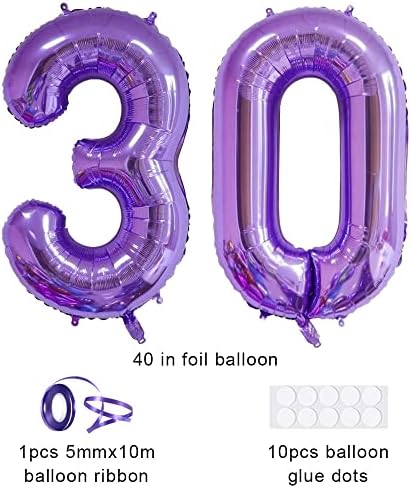 Xihuimay Број 30 Балони 40 инчен Дигитален Балон Азбука 30 Роденден Балони Цифра 30 Хелиум Балони Големи Балони за Роденден Забава Материјали