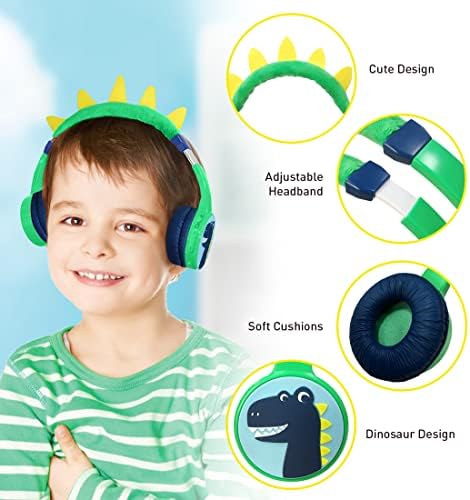 Jbunion Деца Bluetooth Слушалки, со 85db Волумен Ограничени Прилагодливи Слушалки, Безжични Bluetooth Слушалки, Aux 3.5 mm Кабел Вклучени