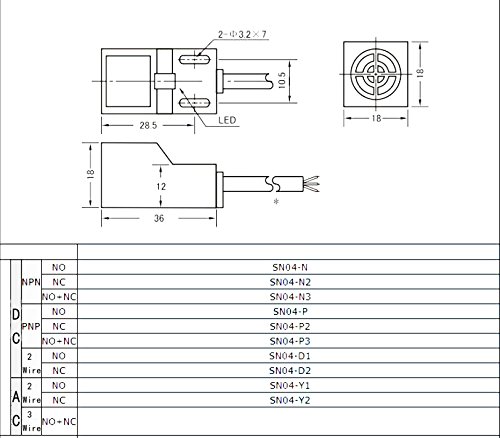 Woljay Индуктивна Близина Сензор Прекинувач DC 5-30V SN04-P PNP БР 3-жица