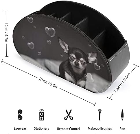 Chihuahua со срца меурчиња далечински управувач на држач за складирање на кутии за складирање на кутија за десктоп организатор за канцелариски