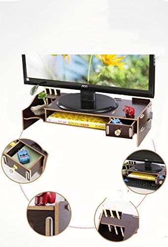 18,9 инчи дрвени мониторски држачи, биро ТВ полица со држач за складирање, ергономски штанд со лаптоп со управување со лаптоп, компјутер,