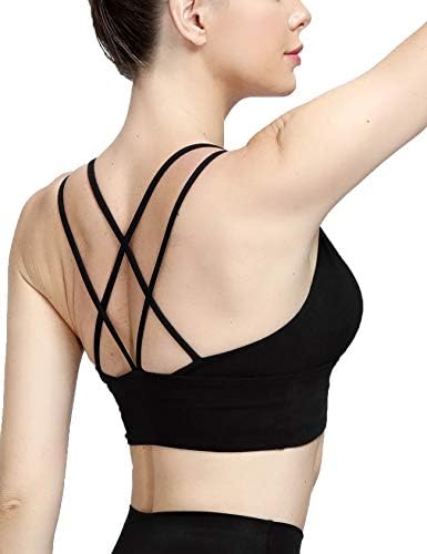 Motorun Womens Push-Up-upded Strappy Sports Sports Gra Cross Back Wirefree Fitness Yoga Top 2 Pack S