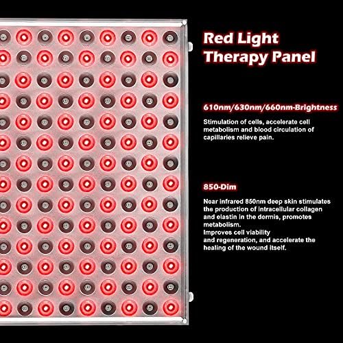 Ygrow црвена светлина терапија ламба 100W панел, во црвена 610nm, црвена 630nm, длабока црвена 660nm, во близина на инфрацрвена црвена светлина