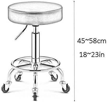 Ергономска столче на седло со тркала ， мали en столици со кафеава пун-синтетичко кожа седиште ， прилагодлива висина 45-58 см ， Поддржана