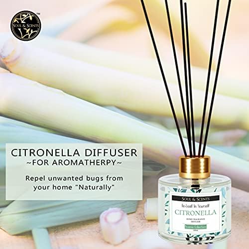 Души и мириси Citronella Reed Diffuser Fiber Reed Sticks | 120 ml пакет од 1