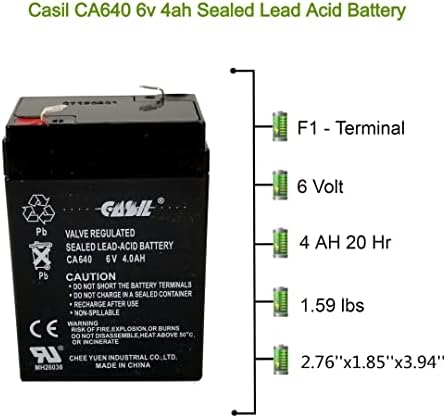 Casil 6V 4ah Замена На Батеријата Компатибилен Со Leoch DJW6-4.5 WL, LP6-4 2 Пакет