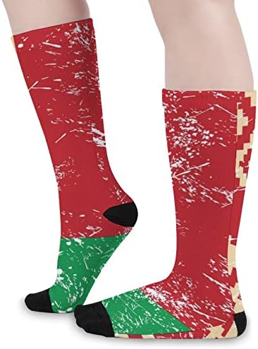 Ретро Белорусија Знаме Печатени Чорапи Што Одговараат На Боја Атлетски Чорапи Високи Колена За Жени Мажи