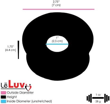 LeLuv црна максичка пумпа за пенисот со мерач Премиум силиконски црево пакет со мека црна TPR заптивка од 12 инчи должина x 2,50 инчен цилиндар