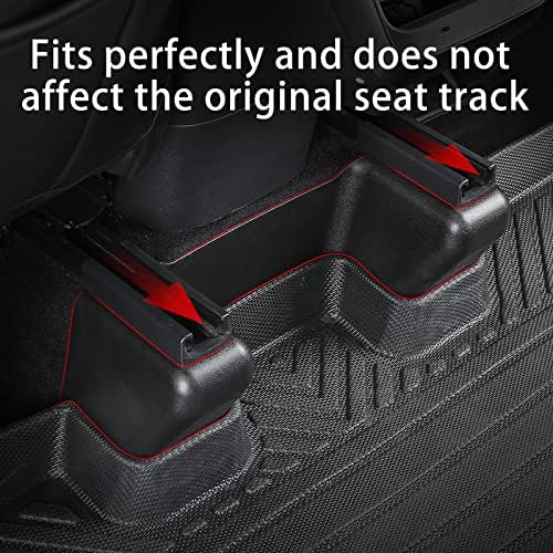 XINFOOB Tesla Model y Seat Sid Slide Rail Pad Cover Seat Base Base Kick Заштитни заштитници Аголен капак Случај Случај Мат црна црна 2021-2023
