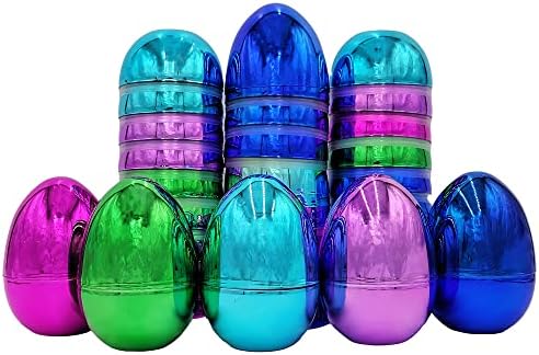 Џамбо Метални Полни Велигденски Јајца Шарени Пластични Џамбо Велигденски Јајца, Стои Исправено, Совршено За Лов На Велигденски Јајца, Изненадувачко