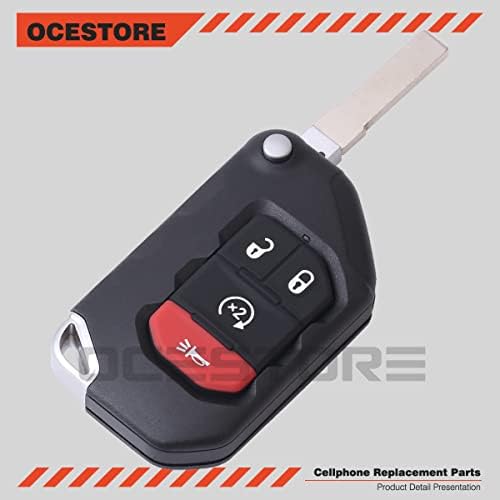 OCESTORE 68416782AA Автомобил Клуч Фоб Контрола Без Клуч Влез Далечински OHT1130261 4 Копче Возила Замена Компатибилен Со Wrangler Гладијатор