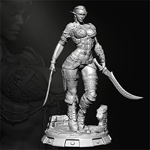 1/24 смола Војник модел Антички елф женски воин минијатурен комплет // 5fp2-5