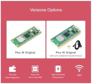 Baveshare претходно налепен Raspberry Pi Pico W микроконтролер табла Основен комплет, вграден WiFi, поддржува 2,4/5 GHz Wi-Fi 4, заснован