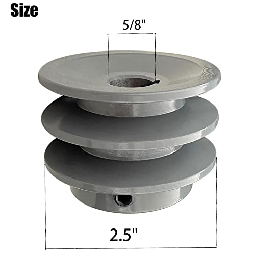 Seasail Double Groove Pulley/Sheave 2ak25-5/8 2,5 OD 5/8 Bore AK Fixed Bore Pulley Grey Complatible со леано железо 3L & 4L V-појаси