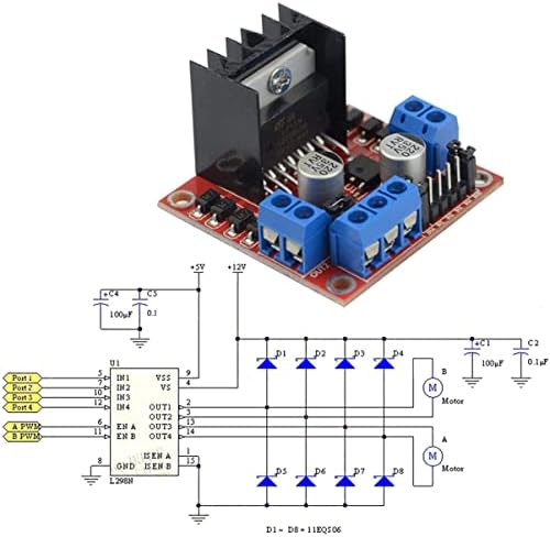 5 парчиња табла H Stepper Bridge Robot Conter Dual R Mega Drive за погони мотор и модул за контрола на автомобили H-мост компатибилен LN DC