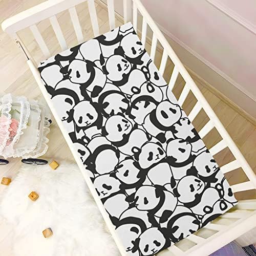 Бебе симпатична панда цртана креветче за девојчиња за момчиња, деца со деца за деца, се вклопува во стандардна големина на креветчето за креветчиња