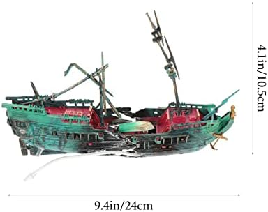 Паткав бродоломски резервоар декорација на аквариум бродолом украс орнамент смола материјал потопена чамец статуа ракчиња засолниште риба