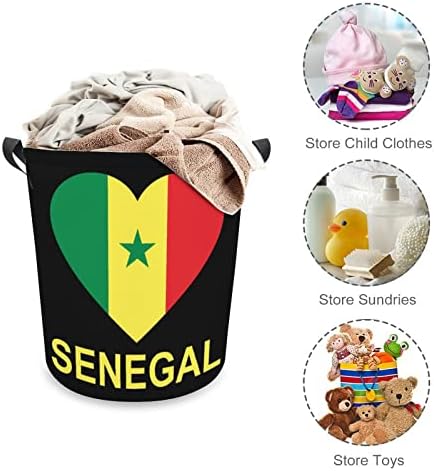 Љубовта Сенегал Кошница За Перење Ја Попречува Торбата За Перење Канта За Складирање Торба Склоплива Висока Со Рачки
