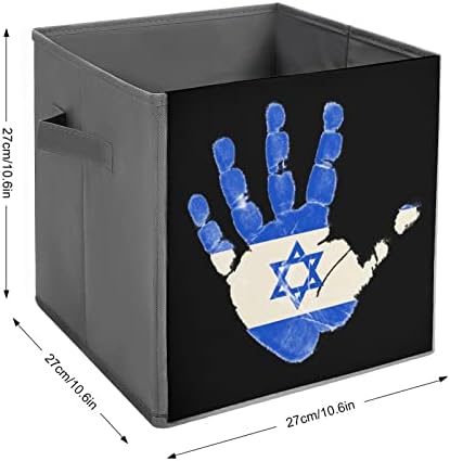 Израел Знаме Палма Стп Кожа Склопувачки Канти За Складирање Платно Коцка Организатор Кошница Со Рачки