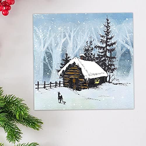 Alibbon Merry Christmas Snow House Clear Smarks за правење картички и украси за албуми со фотографии, дрво елк снежни сценографии Транспарентни
