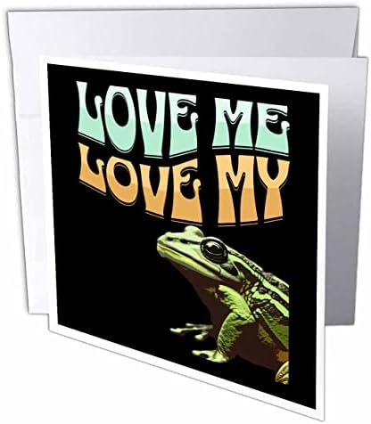 3drose Симпатична смешна Loveубов, сакам да ја сакам мојата жаба за loversубителите на жаби - честитки