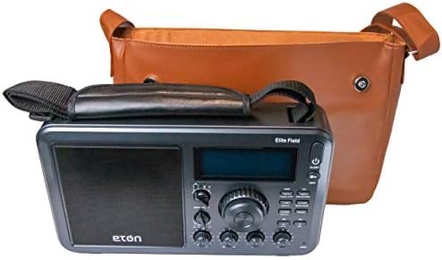 Eton Elite Field AM/FM/Shortwave Desktop Radio со Bluetooth & Field Leather Satchel за елитно поле на поле