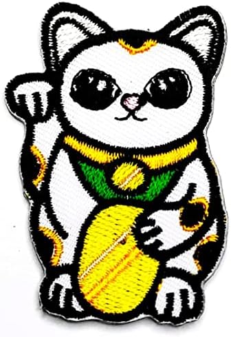 Кленплус Симпатична Маче Манеки-Неко Јапонија Јапонски Лепенка Среќа Малку Мачка Цртан Филм Налепници Занаети Уметност Шиење Поправка