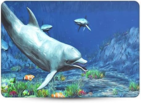 Дизајн на глава на главата официјално лиценциран Симон Гаттерве Подводни делфини Мат винил налепница на кожата Декларална покривка
