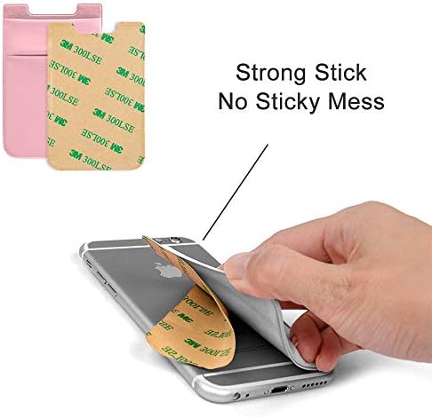 Hoblaze Телефонски држач за картички затегната ликра за паричник за џеб кредитна картичка за лепила за лепило од 3М лепила