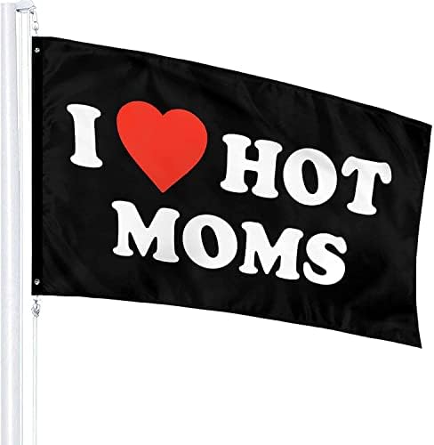 Сакам знаме на мајки, сакам знамиња со жешки мајки - банер за смешна декорација за затворен и на отворено - подароци за таписерија на Денот