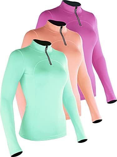 Компресија на Cadmus Compressionенски кошули со долги ракави за пешачење што трчаат суво вклопување хулахопки