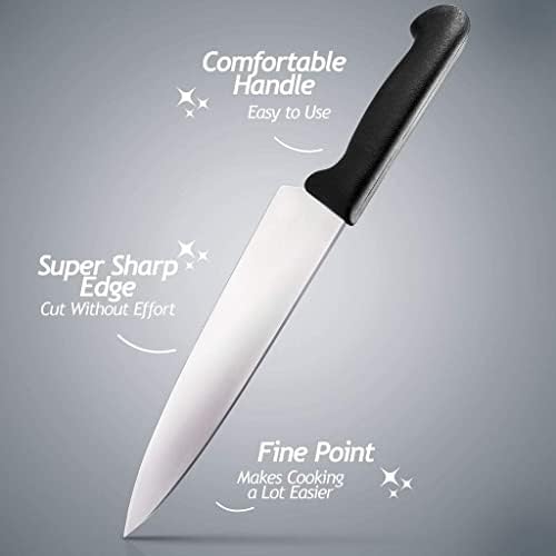 Нож за готвачи 8 инчи - кујнски нож Европски челик - Најдобар нож за готвачи за високо јаглерод не'рѓосувачки челик - сечење ножеви за кујна
