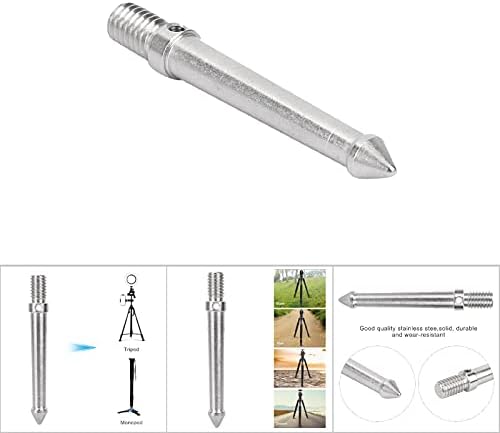Акуто Тр Земјата Спајк Нерѓосувачки Челик Метал Спајк Монтирање Адаптер За Тр Монопод со 3/8 Инчен Навој Навој Камера Додатоци
