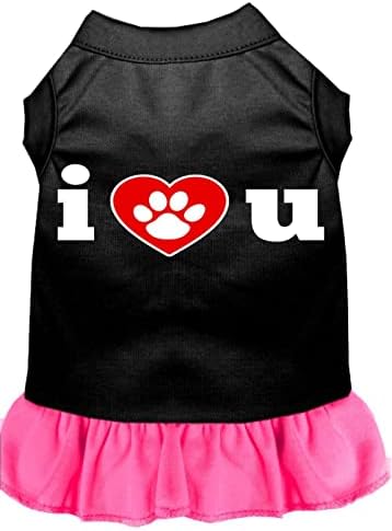 Производи за миленичиња Мираж Јас срце го скриниш печати фустан црно со светло розово xxl