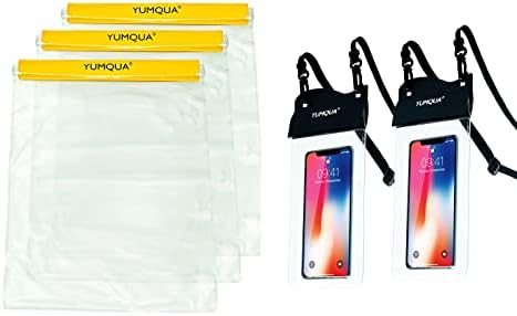YUMQUA 3 Пакувајте Големи Водоотпорни Кеси пакет со 2 Пакети Големи Водоотпорни Телефонски Торбички