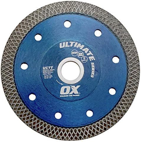 Ox ox-utt-7 Ultimate Porcelain Fine Turbo 7-инчен дијамантски сечило, 7/8-инчен-5/8-инчен