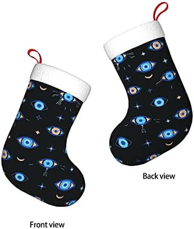 Аугенски Божиќни чорапи Турско злото око двострано камин што виси чорапи