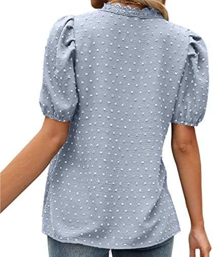 Поставување на кошула со долги ракави жени женски блузи за жени обични летни врвови чипка V на вратот женски долг ракав