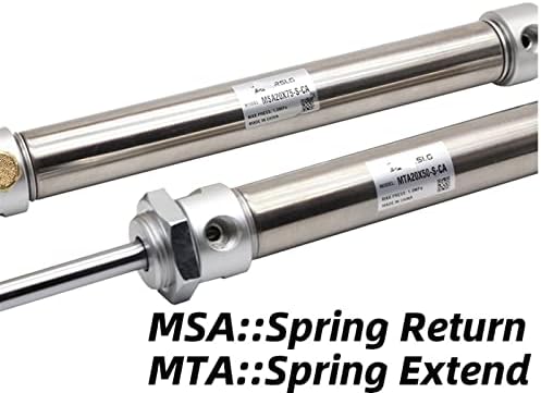 Yuzzi MSA16X25SCA MTA20X50 Тркалезен цилиндер со пролетен единечен глума MSA25X75SCA Пролетниот поврат MTA32X50SCA MSA40X25 Пролетниот пролет 1PCS