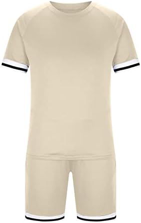 Ishишилиуман Менс моден спорт сет 2 парчиња сет маици со кратки ракави и шорцеви сет за џогер атлетска облека