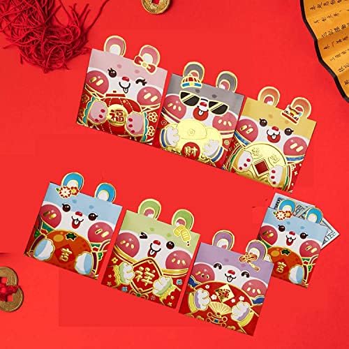 2023 Црвени Пликови Кинески Цртан Филм Зајак Лунарна Нова Година Црвена Среќа Пари Среќа Торба Пролет Фестивал Свадба Роденден Подароци