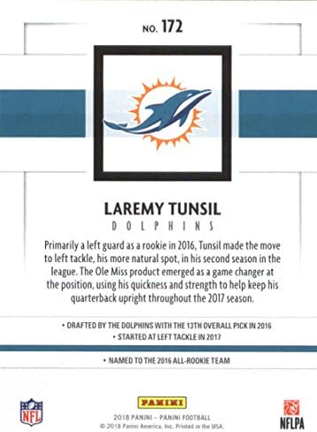 2018 Panini NFL фудбал 172 Laremy Tunsil Miami Dolphins Официјална трговска картичка