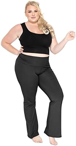 Истегнување е удобност на женските преклопници плус големина јога панталони
