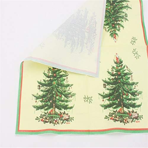 АМОСФУН 20 парчиња Божиќни салфетки XMAS дрво Печатење на ткиво на лицето Пијалок Коктел хартиена крпа за Божиќни празнични празнични свадбени