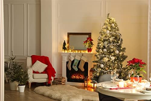 Богатства на Каролина CK3462CS Јапонска брада Божиќна дрво Божиќно порибување, камин што виси чорапи Божиќна сезона Декора за украси за семејство,