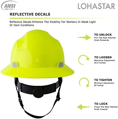 Лохастар целосна ридска капа за безбедност на шлемот за безбедност се впушти ANSI Z89.1 Одобрена ОСХА тврди капи конструкција мажи