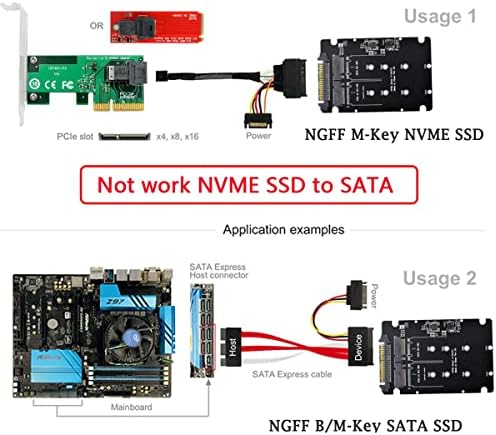 CABLECC SFF-8639 NVME U.2 TO COMBO NGFF M.2 M-KEY SATA PCIE SSD адаптер за Mainboard Заменете го SSD 750 P3600 P3700