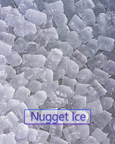 KBICE 2.0 само -дистрибуција на Countertop Nugget Ice Maker, Crunchy Pebble Mation Mation, Sonic Ice Maker, произведува максимум 32 фунти на мраз