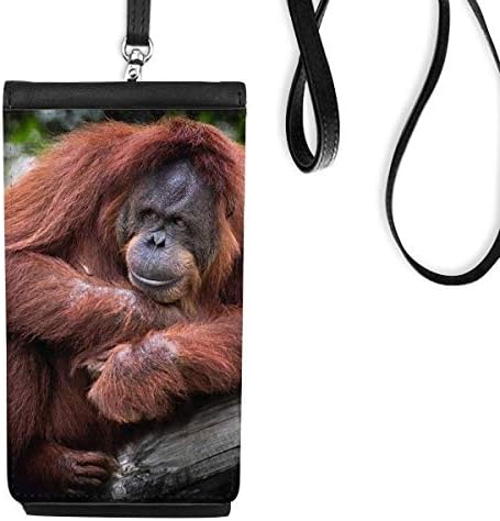 Копнен организам животински оранг-утан телефонски паричник чанта што виси мобилна торбичка црн џеб