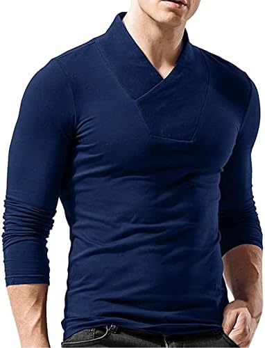 Beuu исмејте го пуловер на вратот за мажи, 2021 еластична памучна тенок цврста боја на цврста боја V Компресија на вратот Основни врвови топло подмолно подлога